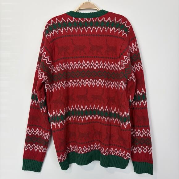 Celebrate Together Ugly Sweater Cats Fair Isle Festive Christmas Holiday Large - Picture 5 of 10